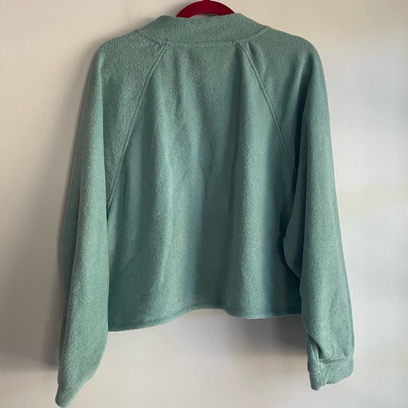 Old Navy Sage Green Half-Zip Fleece Sweatshirt Size L - Picture 3 of 5